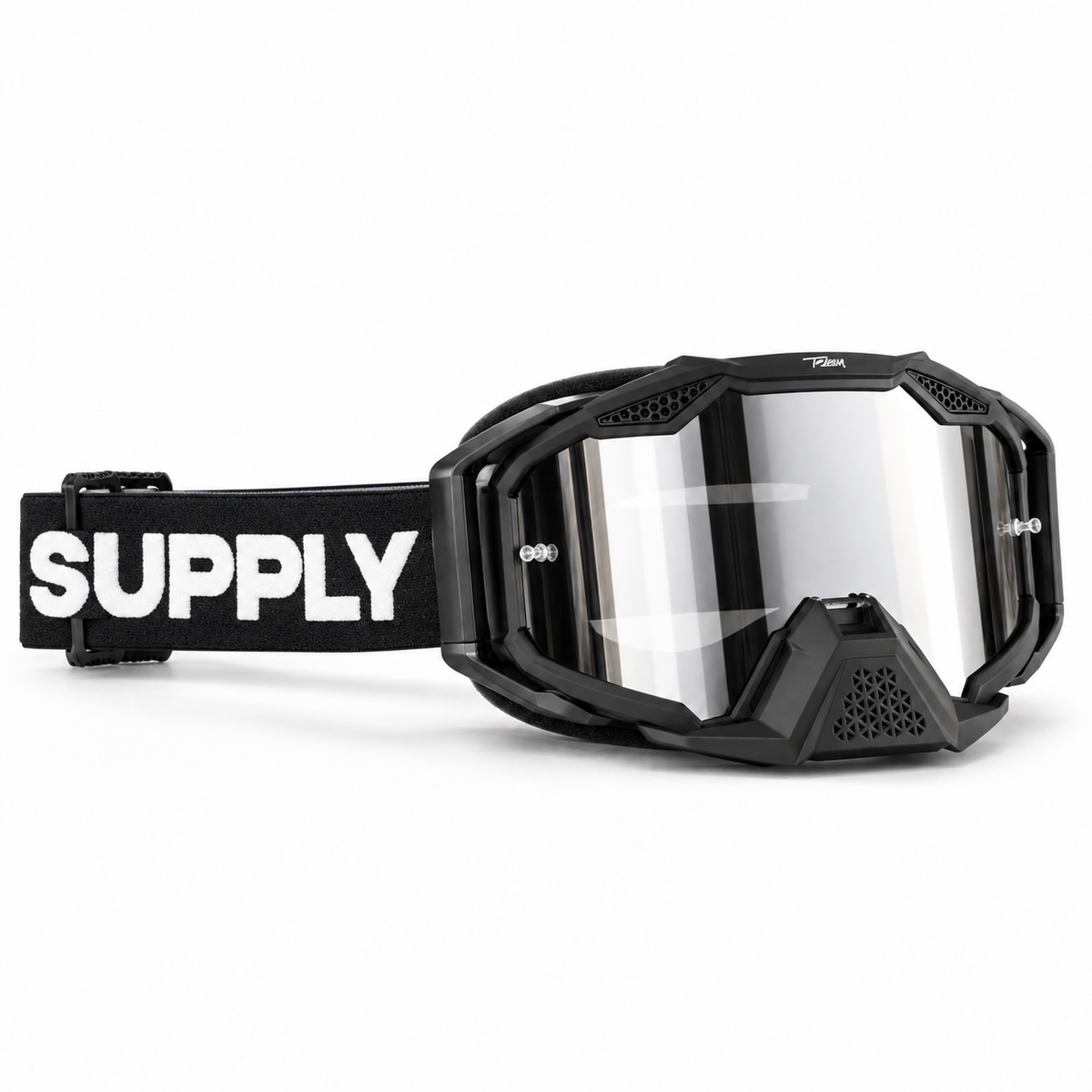 Trimm Supply MX Racing Goggles – Mirrored Lens, Adjustable Strap & Removable Nose Guard [TRV-X1]-6