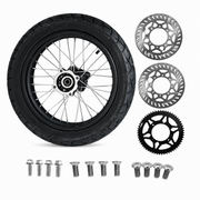 "SKINNY" Supermoto Sets With Sprockets and Rotors - For Throne Strike, Yozma IN10, Tuttio Soliel 01 , Valtinsu EM-5, Qronge X1 Spark, Etc.