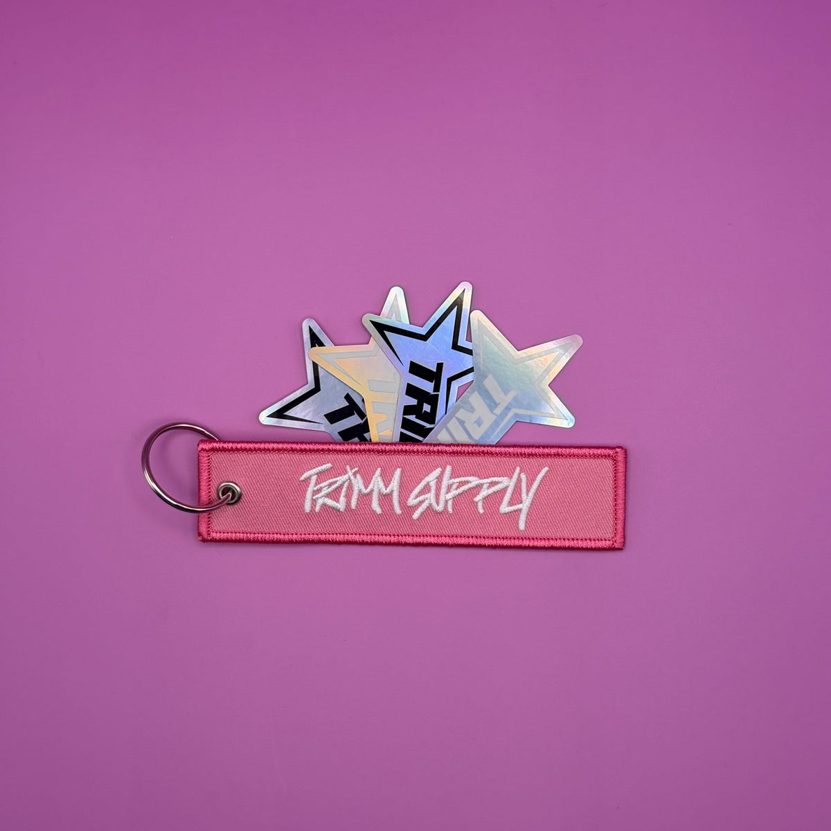 Limited Edition Pink 'Stay Trimm 4EVA'  Keychain and Stickers Kit-1