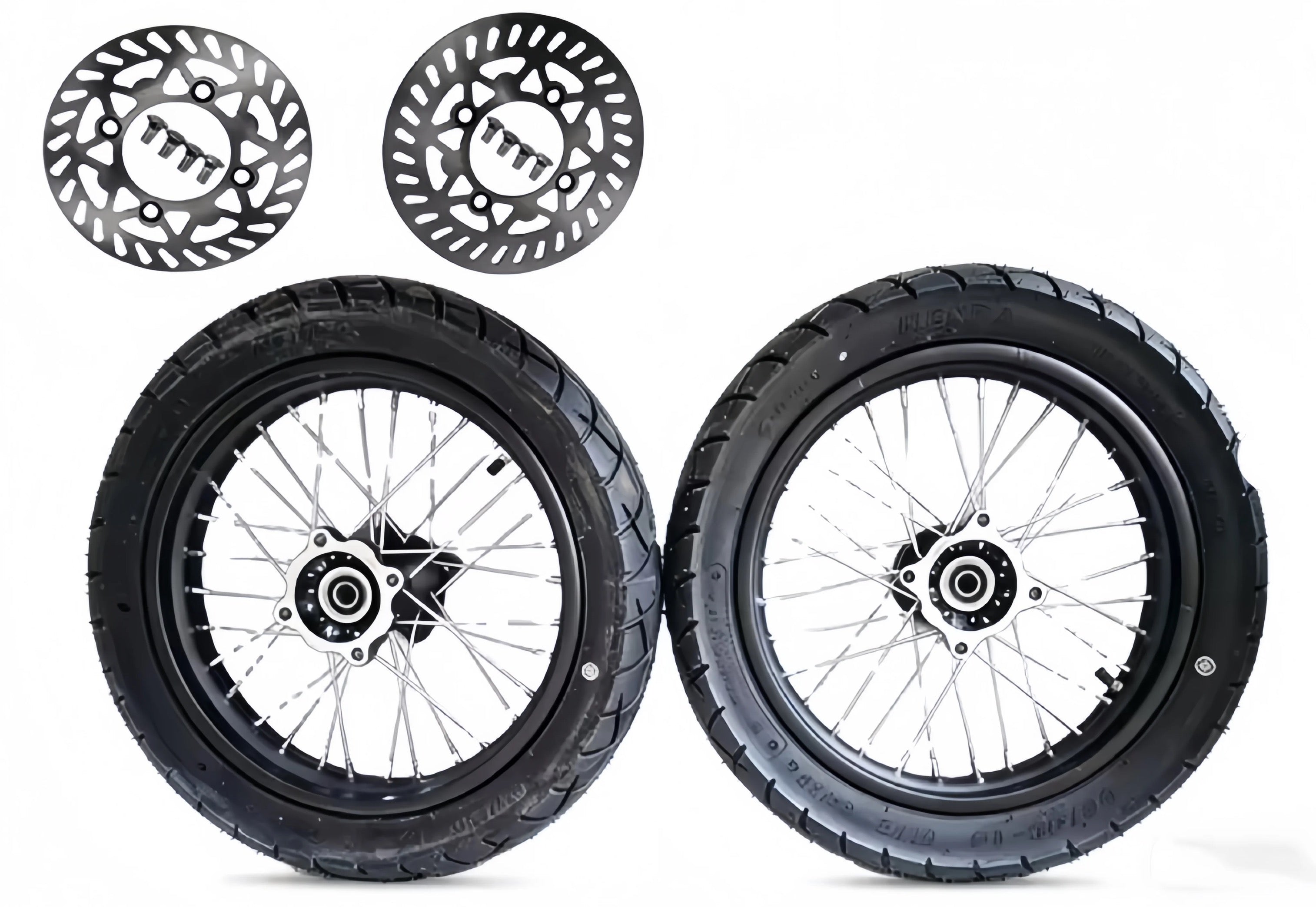 "SKINNY" Supermoto Sets With Sprockets and Rotors - For Throne Strike, Yozma IN10, Tuttio Soliel 01 , Valtinsu EM-5, Qronge X1 Spark, Etc.-2