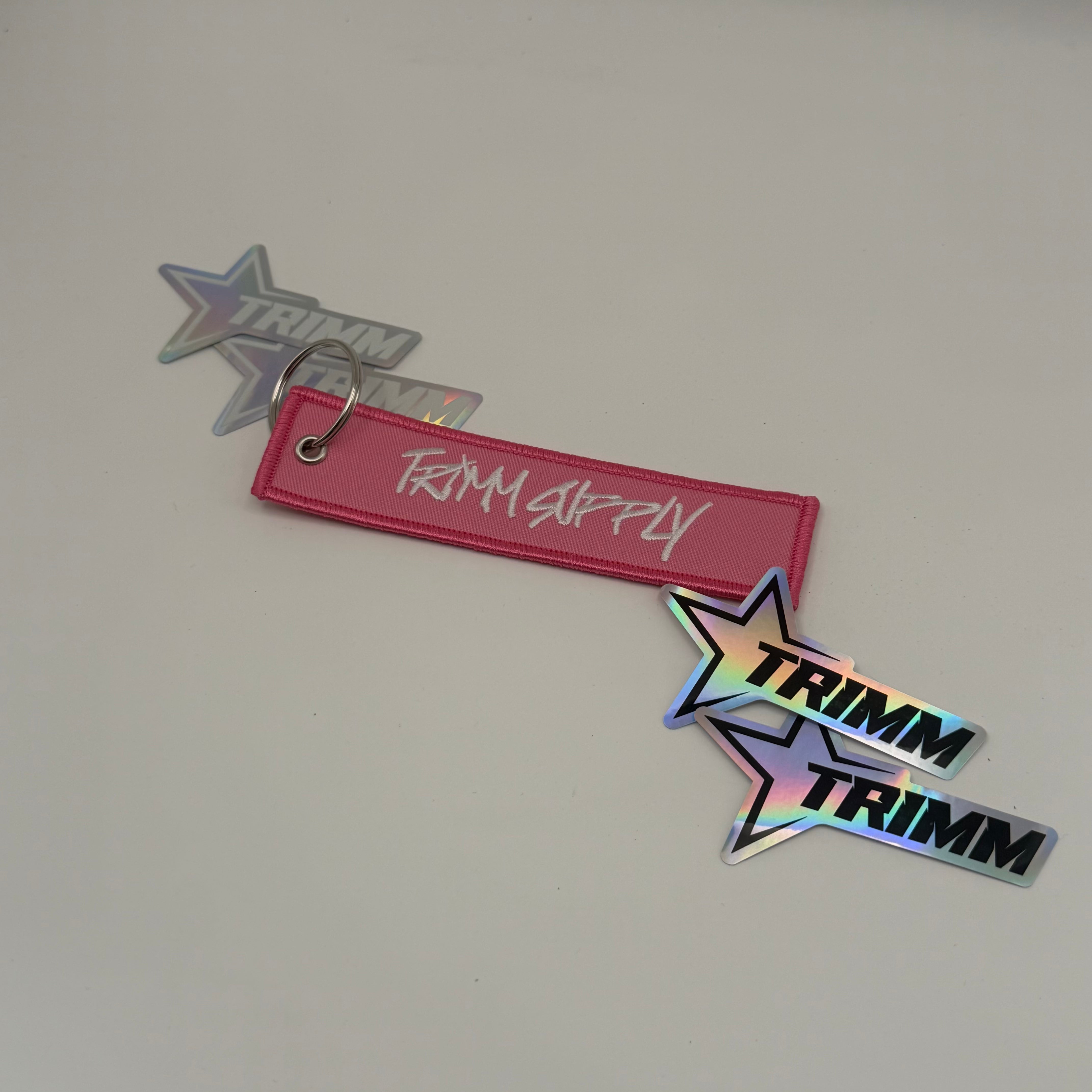 Pink 'AGTG' Graffiti Embroidered Keychain-1