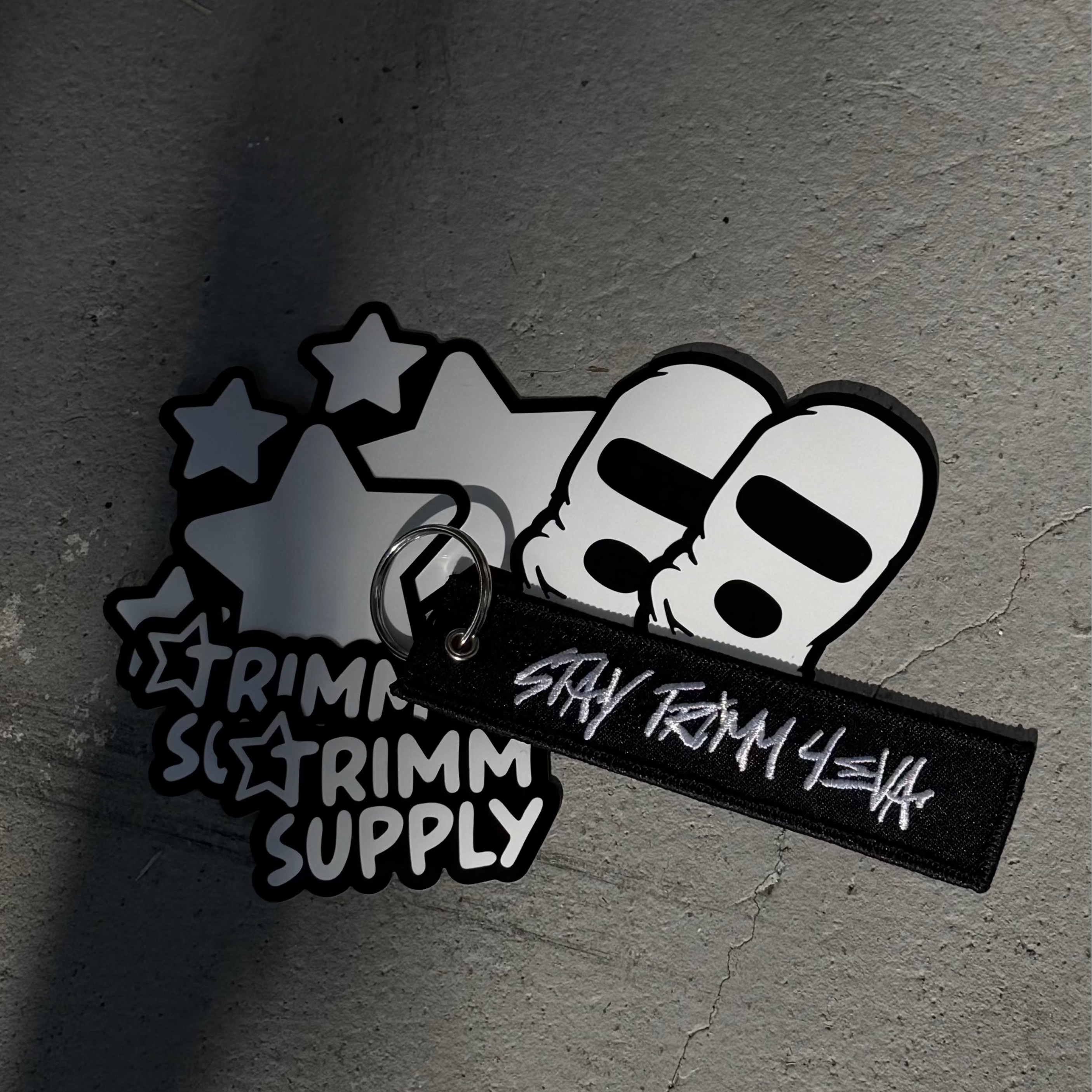 Trimm Supply 'Stay Trimm 4EVA'  Keychain and Stickers Kits-4