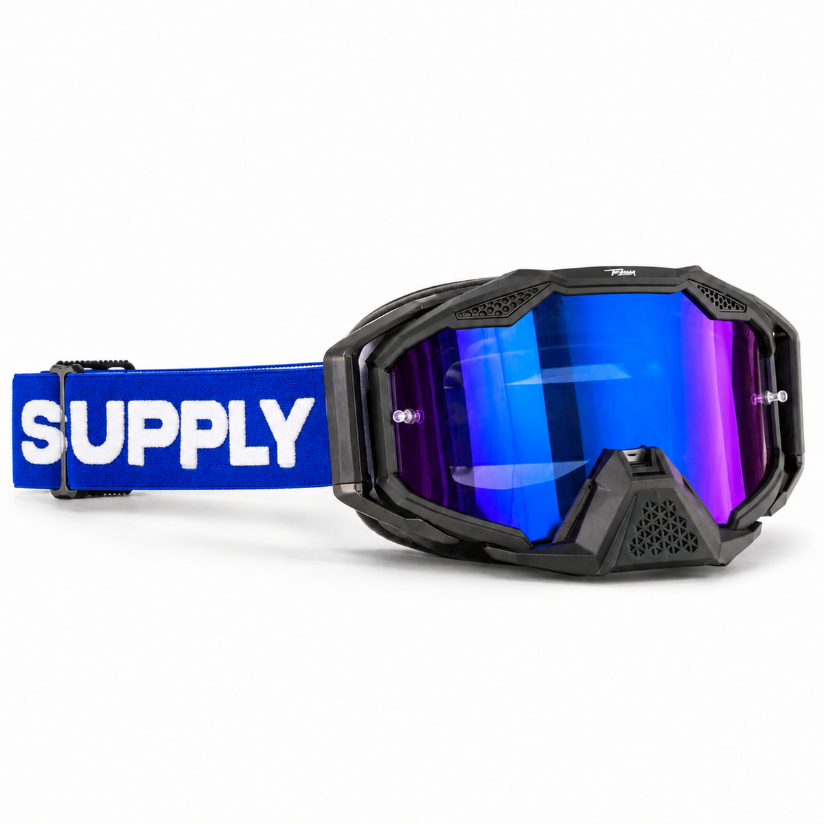 Trimm Supply MX Racing Goggles – Mirrored Lens, Adjustable Strap & Removable Nose Guard [TRV-X1]-7