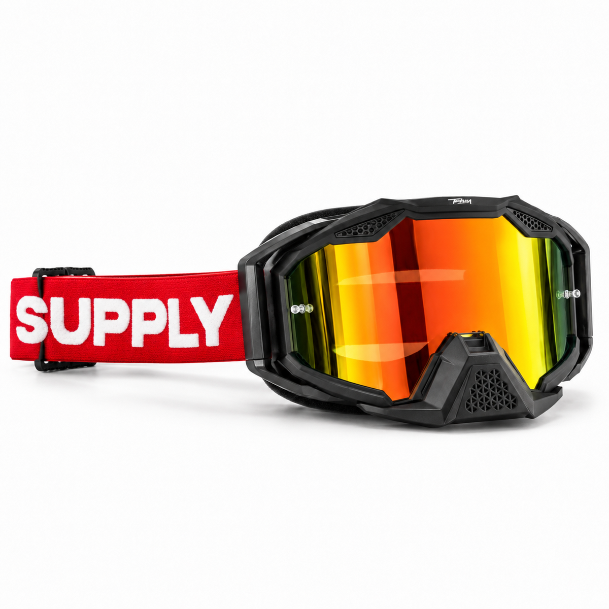 Trimm Supply MX Racing Goggles – Mirrored Lens, Adjustable Strap & Removable Nose Guard [TRV-X1]-8