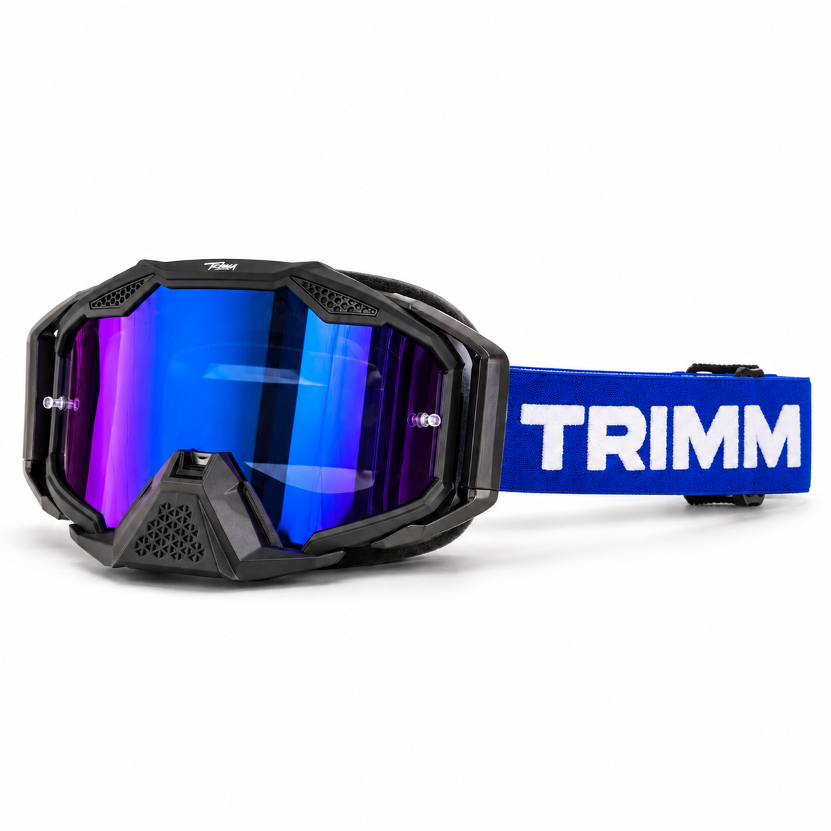 Trimm Supply MX Racing Goggles – Mirrored Lens, Adjustable Strap & Removable Nose Guard [TRV-X1]-5
