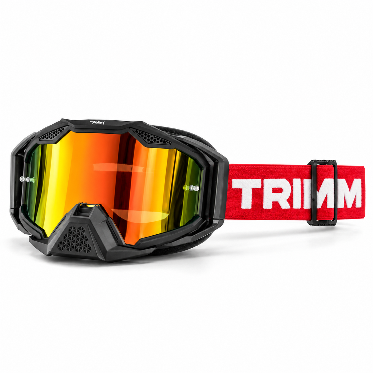 Trimm Supply MX Racing Goggles – Mirrored Lens, Adjustable Strap & Removable Nose Guard [TRV-X1]-4