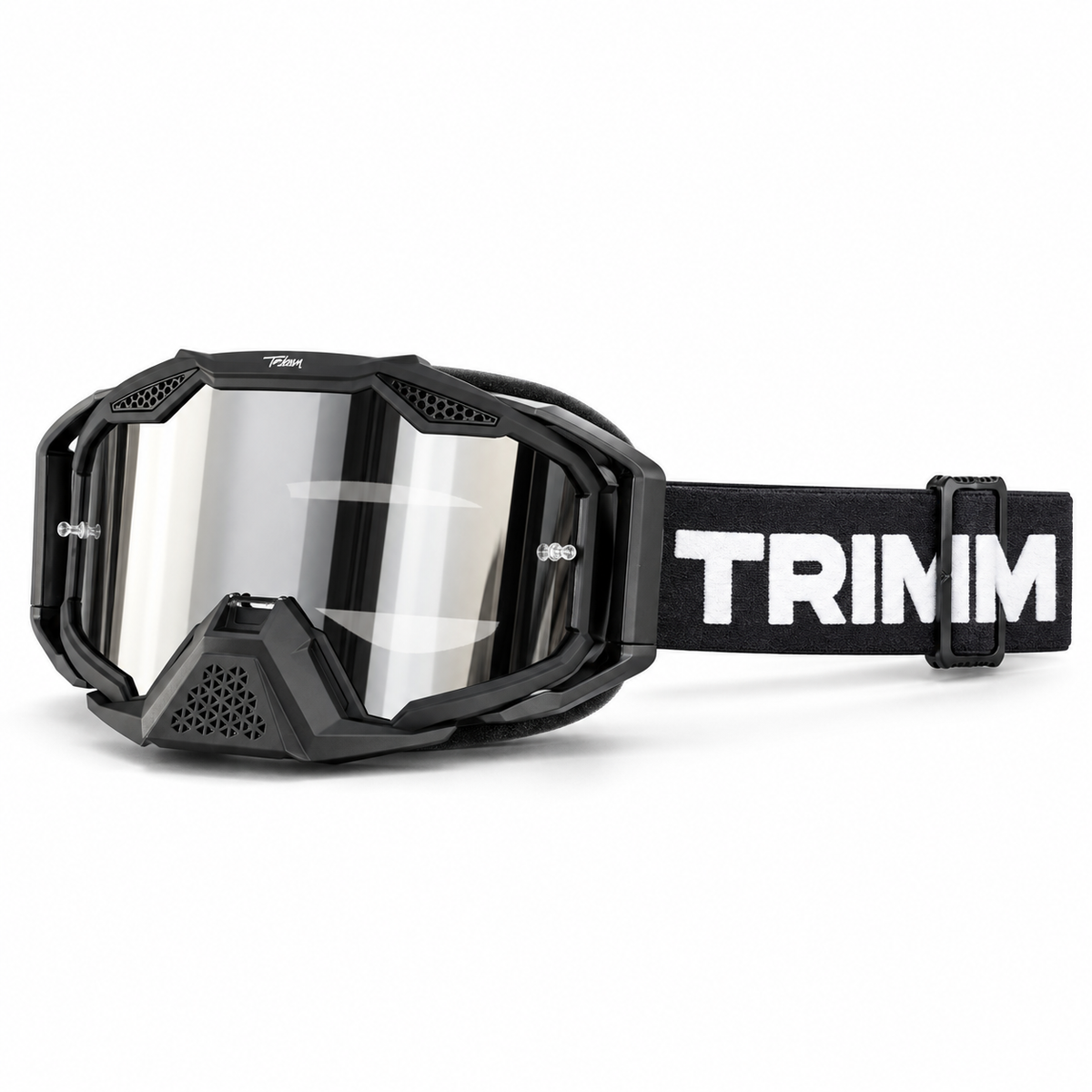 Trimm Supply MX Racing Goggles – Mirrored Lens, Adjustable Strap & Removable Nose Guard [TRV-X1]-3